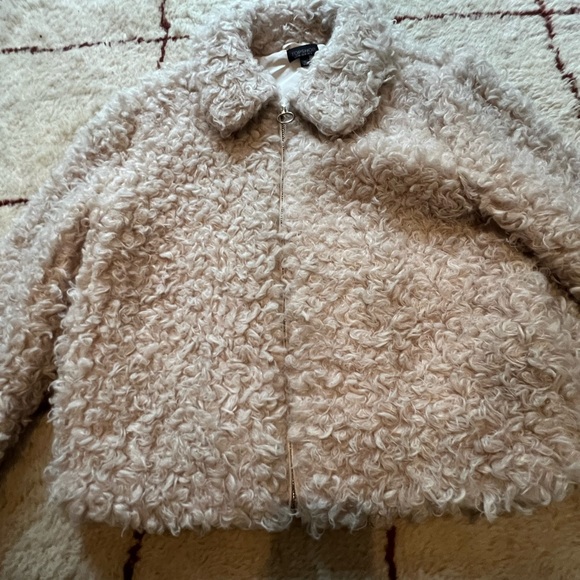 Topshop Brand Faux Fur Shearling Sherpa Cream Coat Jacket  US 14/Eur 46/UK 18 - Picture 7 of 7
